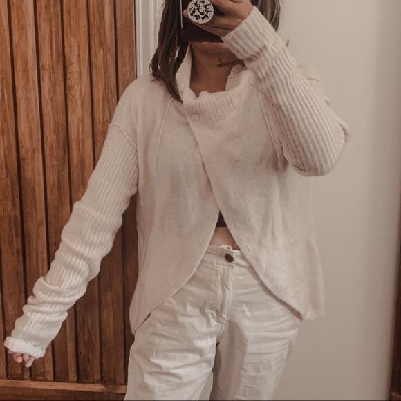Free People Wool Alpaca Blend Snap Front Sweater. S - Picture 1 of 11